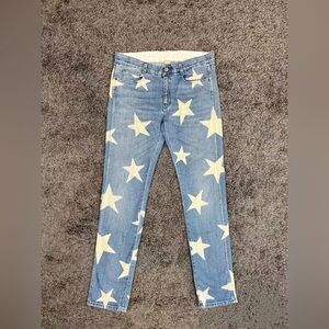 🚩steal Authentic Stella McCartney Blue Jeans with White Stars